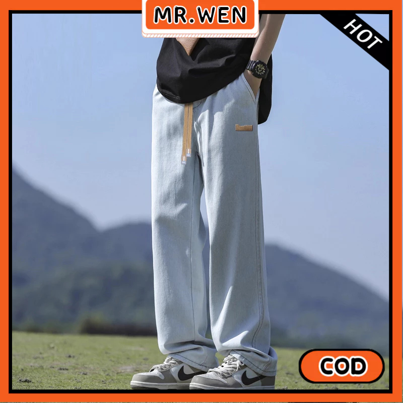 Celana Jeans Pria Korean Style Longgar Nyaman Celana Jeans Pria Straight Pants Gaya Korea