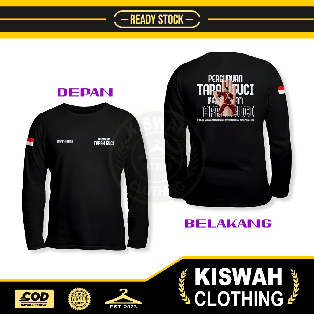Kaos Tshirt Perguruan Tapak Suci Gratis Nama DB Lengan Panjang Kaos Distro