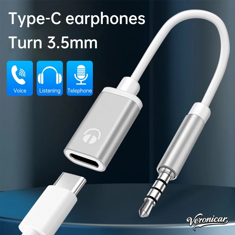 Converter TYPE-C To JACK 3.5 MM Adapter input male Type C to 3.5mm output female-Ver