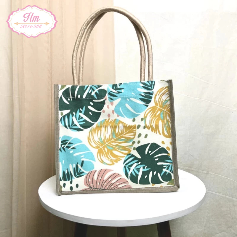 HM - Tas Jinjing Kanvas Tali Sumbu Handbag Kanvas Motif Kecil Tas Tali Sumbu