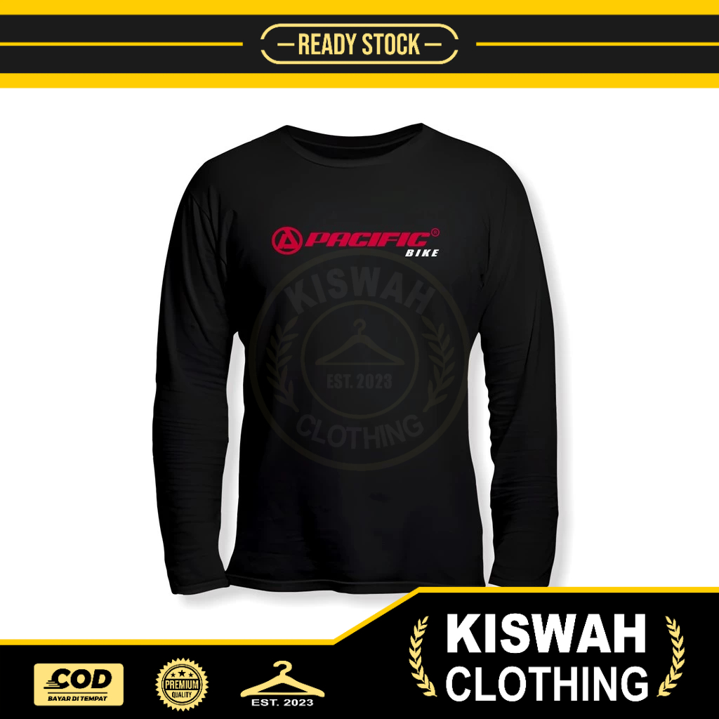 Kaos Sepeda Pacific Bike Logo Road Bike MTB Lengan Panjang Baju Sport