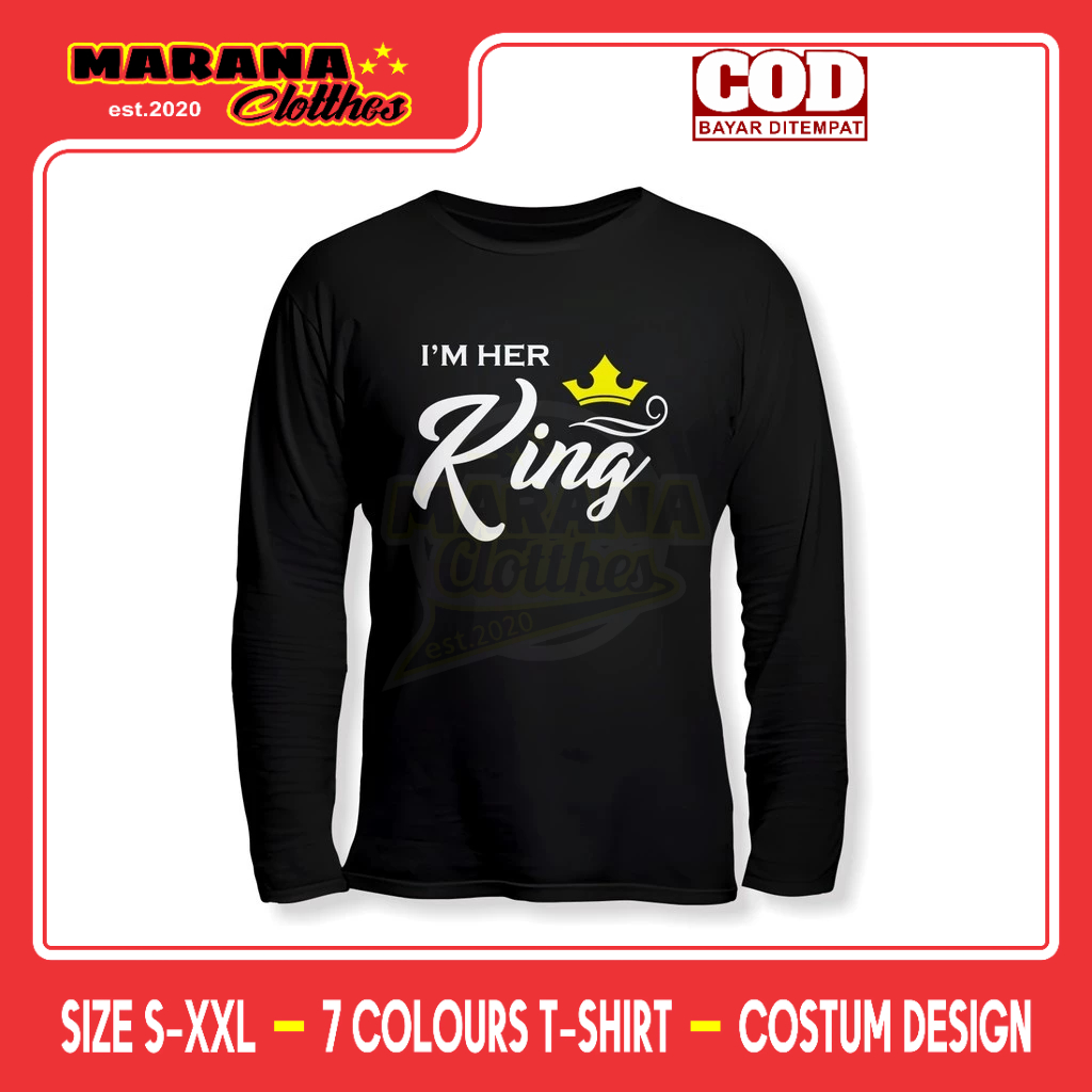 Kaos King Queen Lengan Panjang Kaos Distro