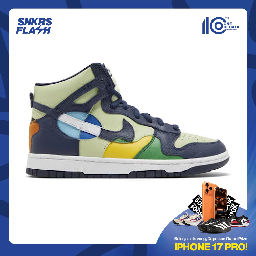 NIKE DUNK HIGH LX PISTACHIO MIDNIGHT NAVY Sepatu Sneakers Wanita - DQ7575300