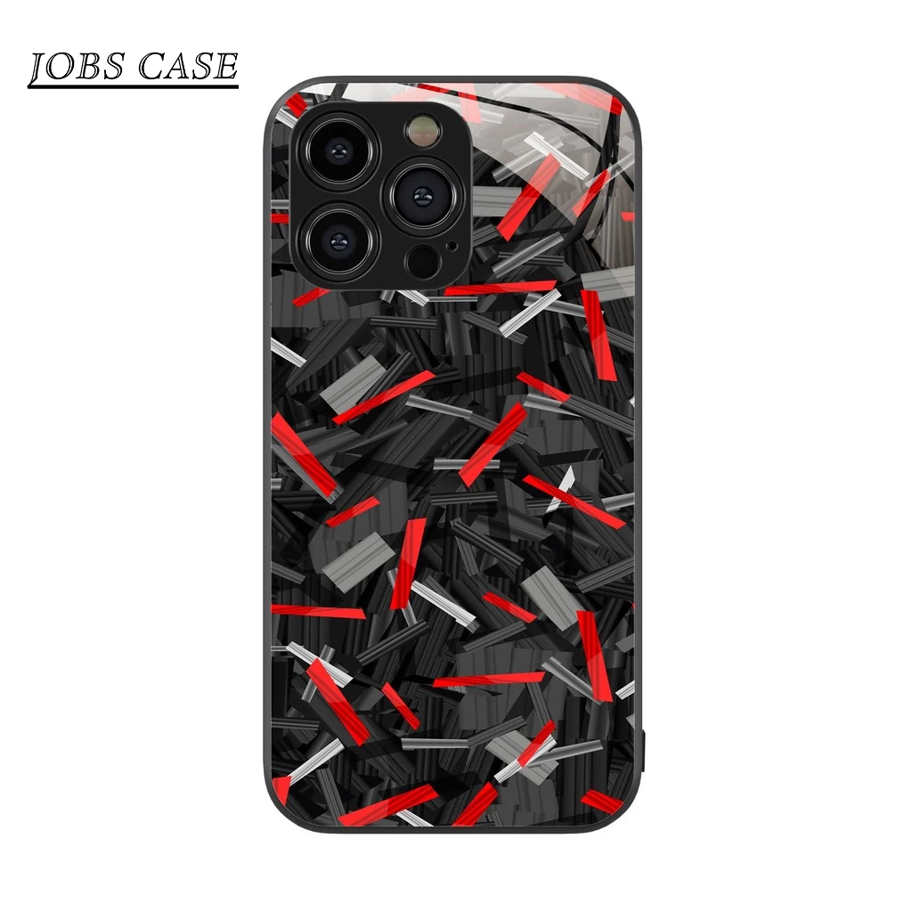 Case iPhone Premium 16 15 14 Pro Max 13 12 Mini 11 XR XS 8 Plus Red Carbon Forged
