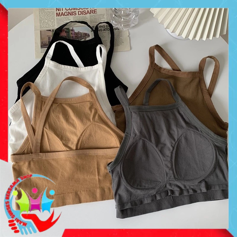MSBS Tanktop Bra Wanita Tanpa Kawat 6560 Bra Fashion Wanita Turtle Neck Sexy Crop Top Elastis Bra Cr