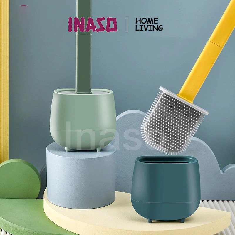 INASO Sikat Kamar Mandi Sikat Toilet Silikon Sikat WC Pembersih kamar Mandi  HRD320