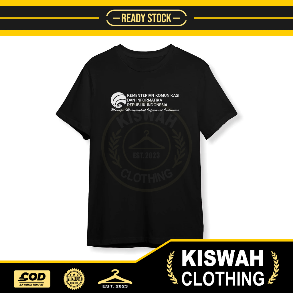 Kaos Tshirt KOMINFO Kementrian Komunikasi dan Informatika Republik Indonesia Baju Pemerintahan