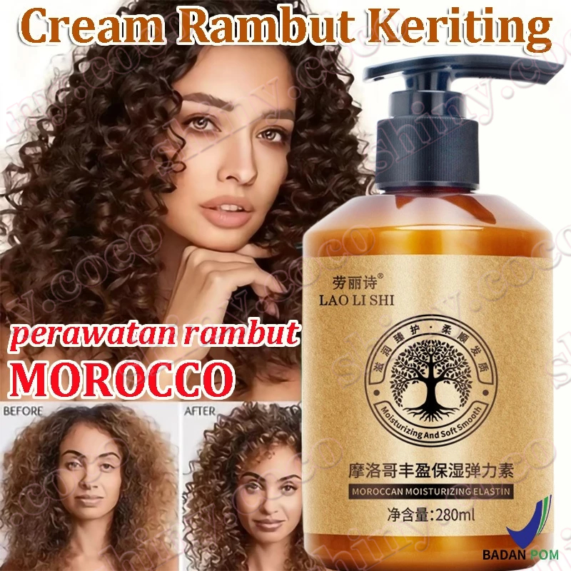 Cream Rambut Keriting Morocco Krim Pengeriting Rambut Keriting Elastis Perawatan Rambut Keriting Tid