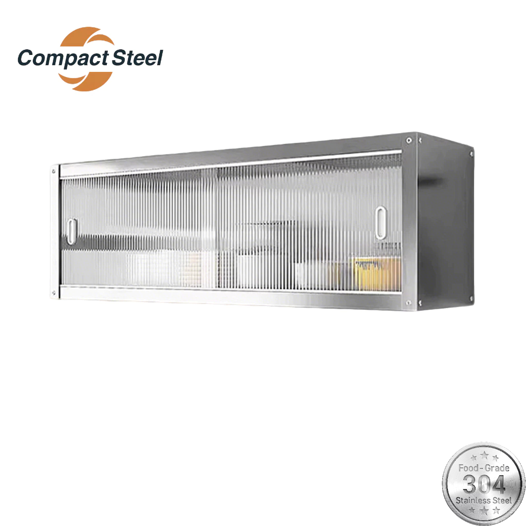 Compact Steel SUS 304 Rak Lemari Dapur Dinding Stainless Steel Rak Bumbu Gantung Lemari Piring Kabin