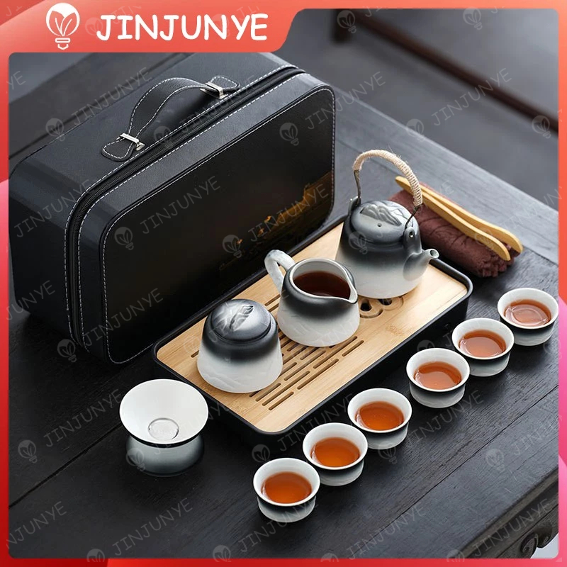 Tea Set Gift Set Chinese Kado Murah Souvenir Tea Pot Set Tea Tray Pot Set Tea set YJI