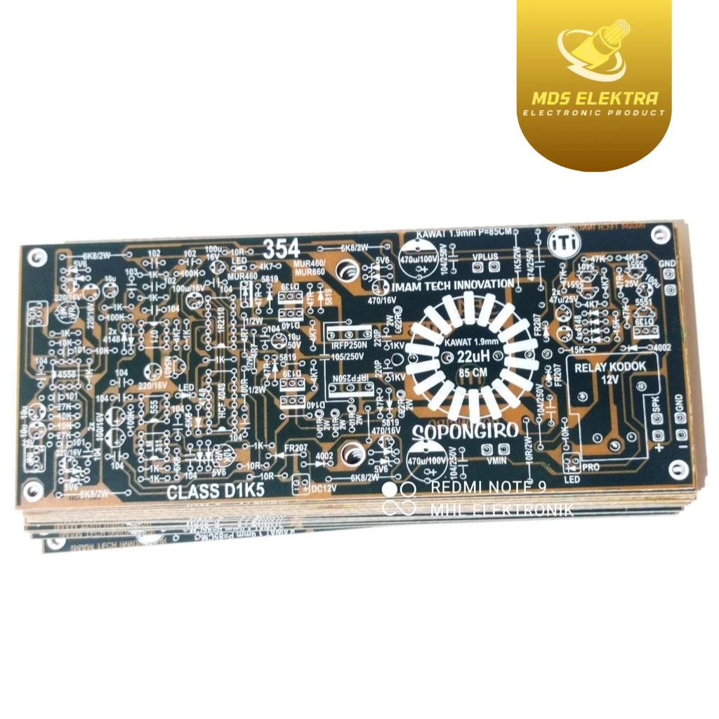 PCB Power Amplifier Class D D1K5 V2 SOPONGIRO PROTECTOR Tipe 354 / PCB Class D