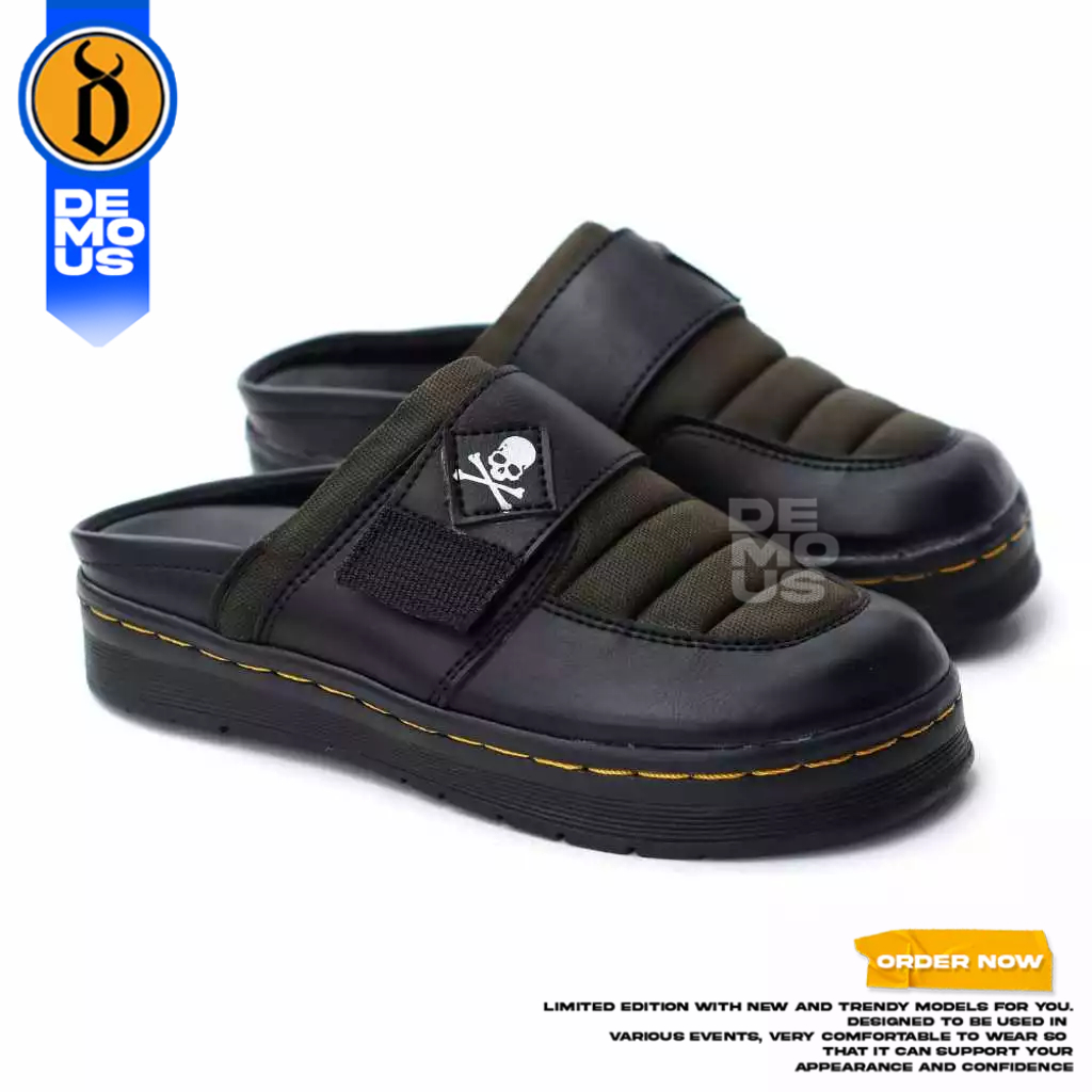 Sandal Slop Docmart Pria Hitam Bustong Kekinian