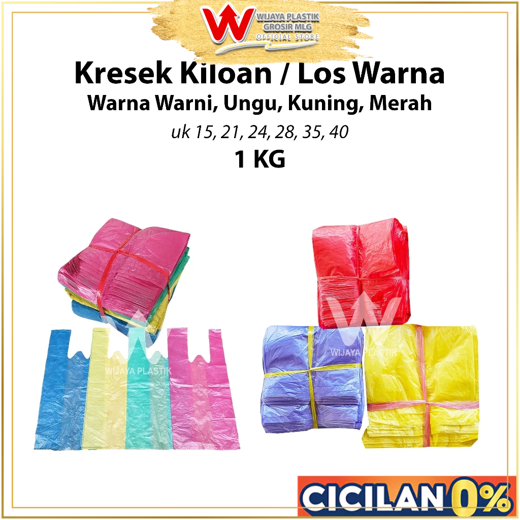 [PROMO] Aneka Kresek Kiloan (WARNA WARNI) ( 15 21 24 28 35 40 ) --- 1KG @Ikat | merah kuning ungu 1 