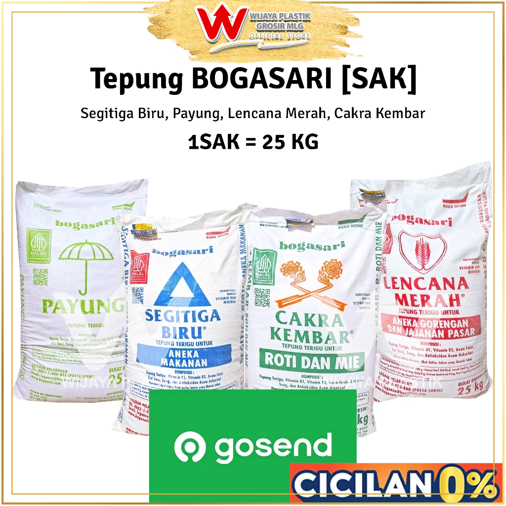 [1 SAK] [INSTANT] Aneka Tepung Terigu [CK/SB/LM/P] --- 10 12 25 KG @SAK DUS | BOGASARI SANIA Cakra K