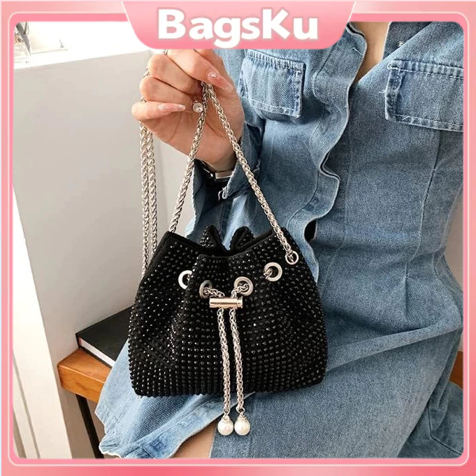 Bucket Bag Wanita Import - Tas Selempang Wanita Bling Bling Import Terbaru Fashion Korea - Tas Pesta