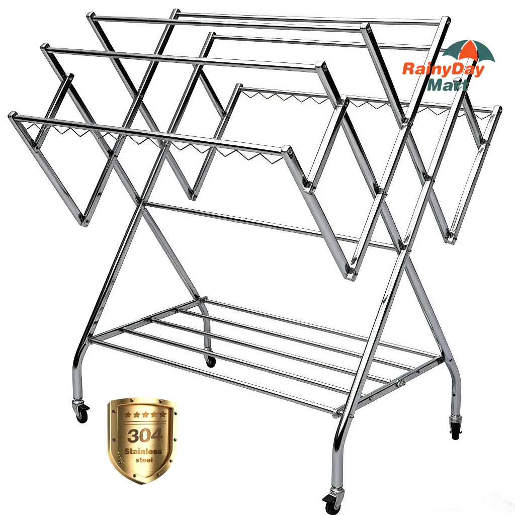 SUS 304 Jemuran dinding lipat Stainless Steel Jemuran Baju Lipat Stainless Steel Anti Karat