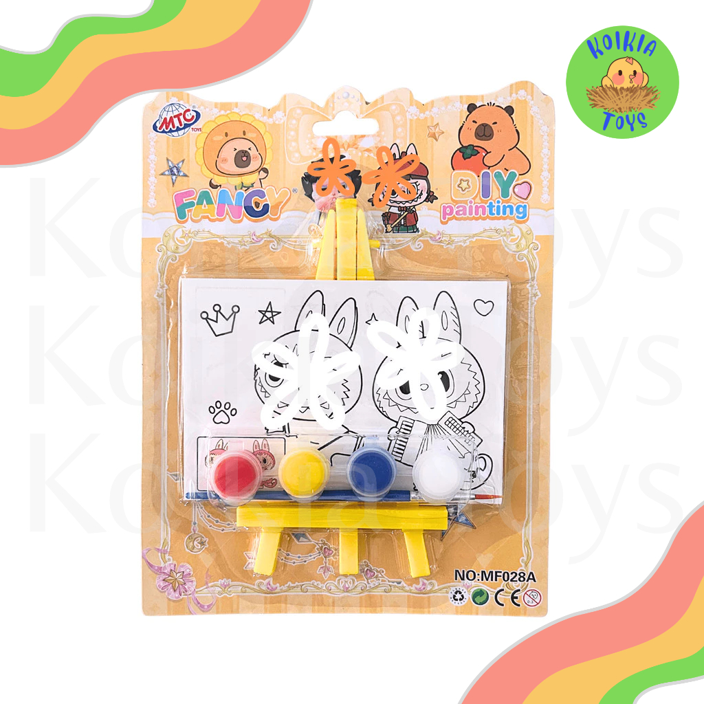TERBARU MAINAN EDUKASI PAPAN LUKIS SET MELUKIS ANAK DENGAN STAND EASEL MEWARNAI CAT AIR