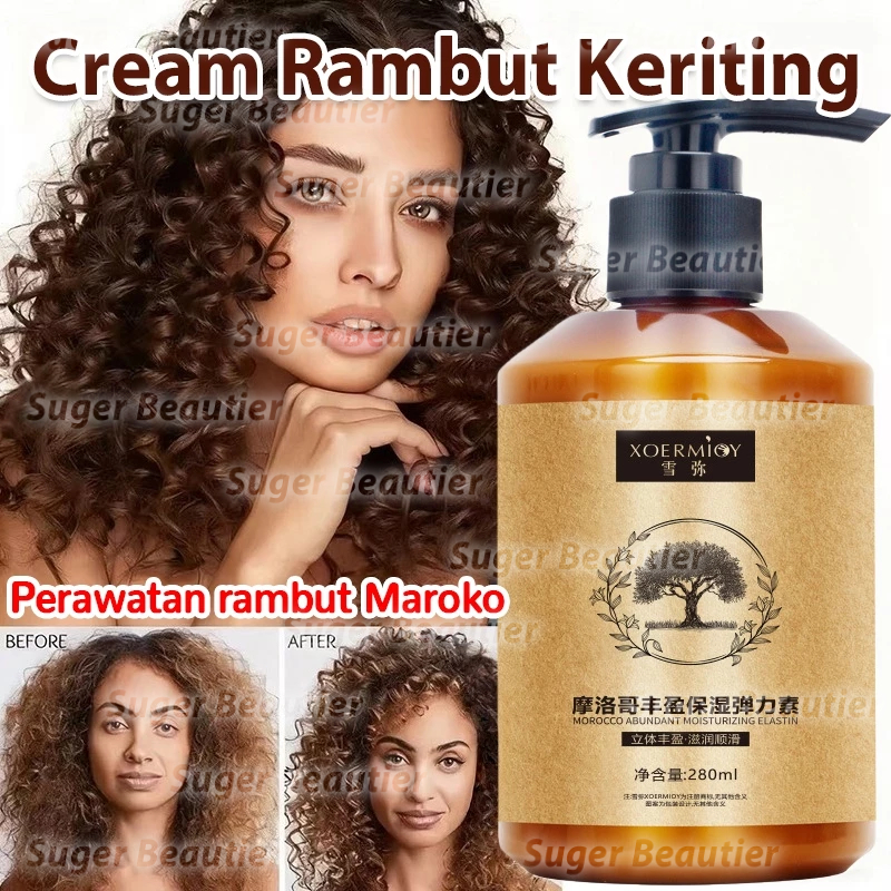 Cream Rambut Keriting Curl 280ml Cream Rambut Keriting Krim Pengeriting Morocco krim Keriting Gel Ra