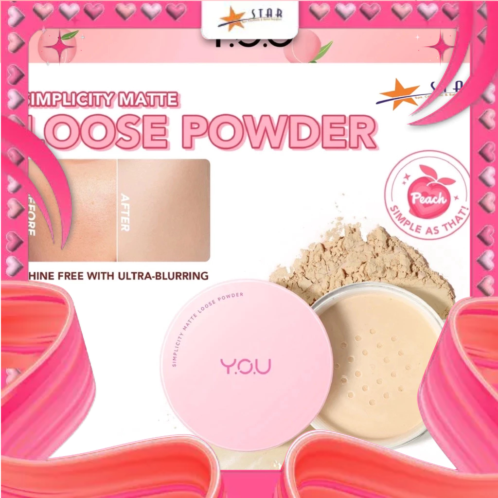 YOU Simplicity Loose Powder [ PINK ] / bedak tabur murah / bedak tabur you