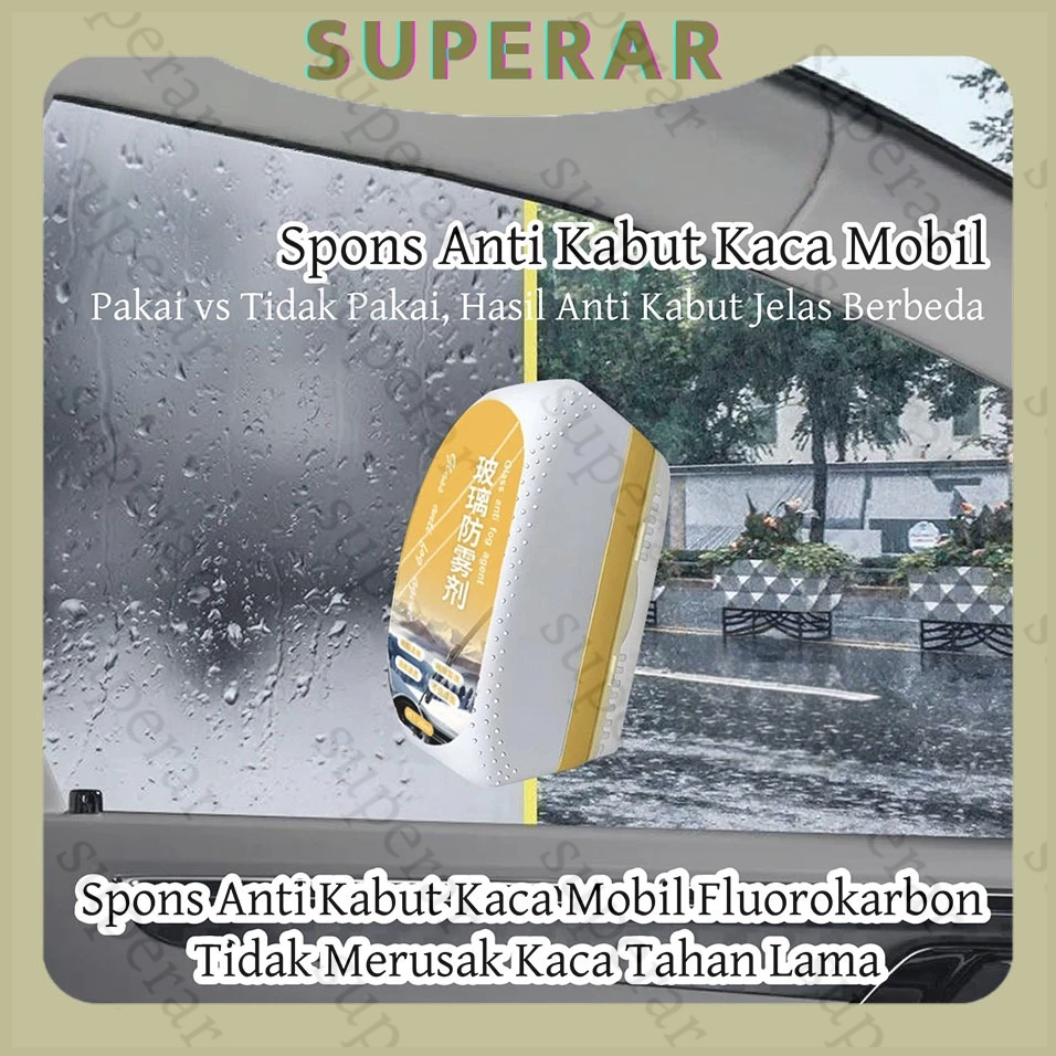 Spons Anti Kabut Tahan Lama Kaca Mobil Anti Fog Kaca Mobil Pembersih Kaca Mobil Helm Spion Motor Kac