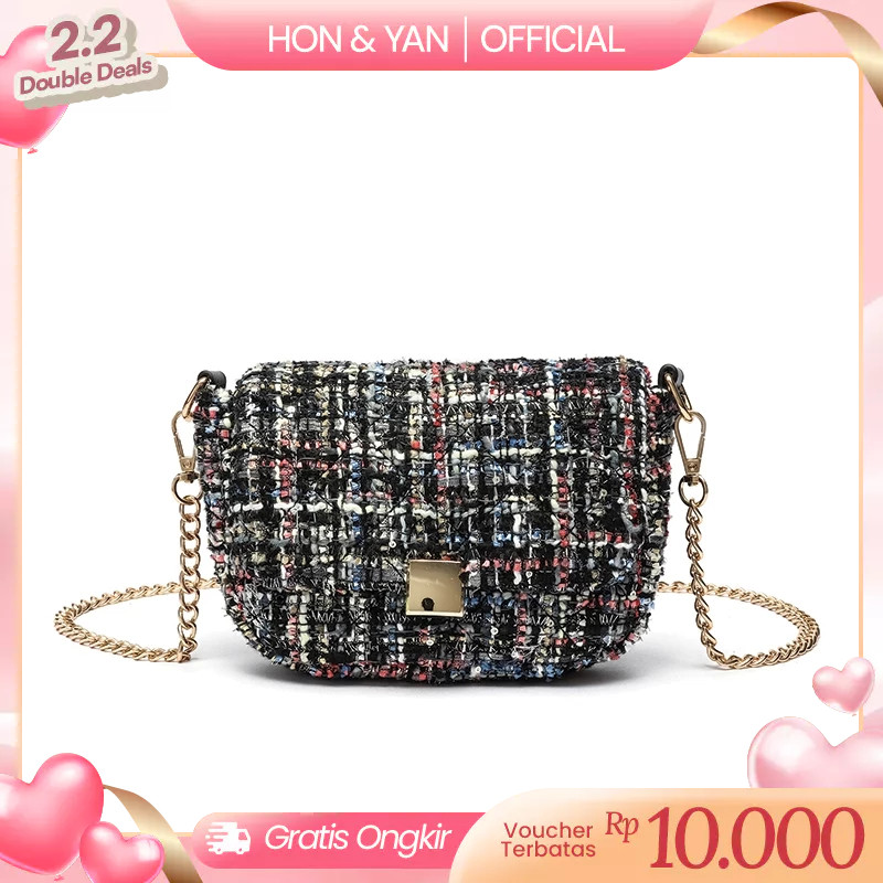 HONYAN Tas Selempang Wanita Wicha Sling Bag Kulit Rajut Kekinian Tas Fashion Wanita Trendy