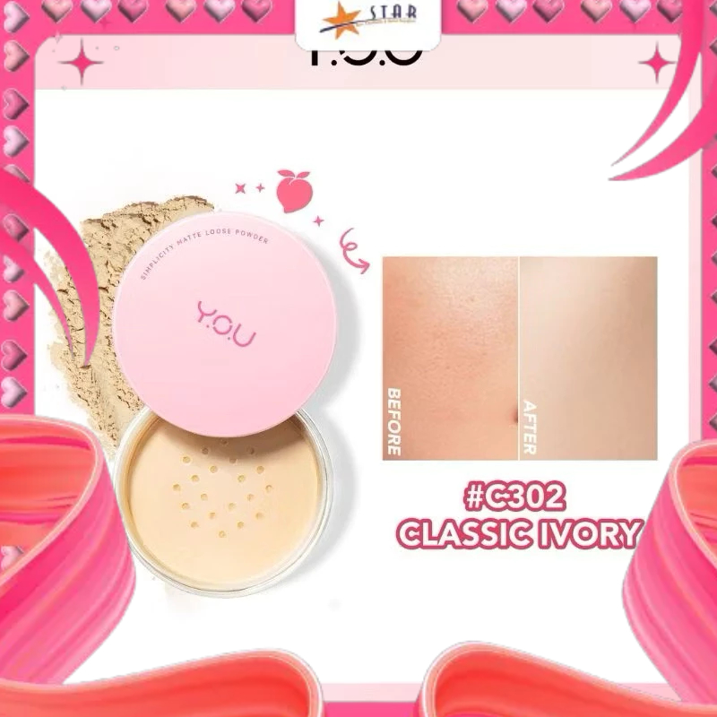 YOU Simplicity Loose Powder [ PINK ] / bedak tabur murah / bedak tabur you [buy 1 get 1 / free gift]