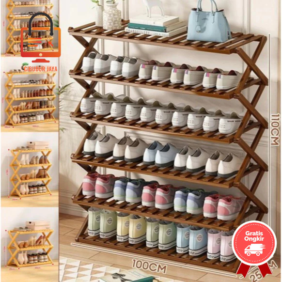 CIBUBUR JAYA GRATIS ONGKIR BALI BEST SELLER TERBARU RAK SEPATU BAMBU ZIGZAG RAK SEPATU X RAK SEPATU 