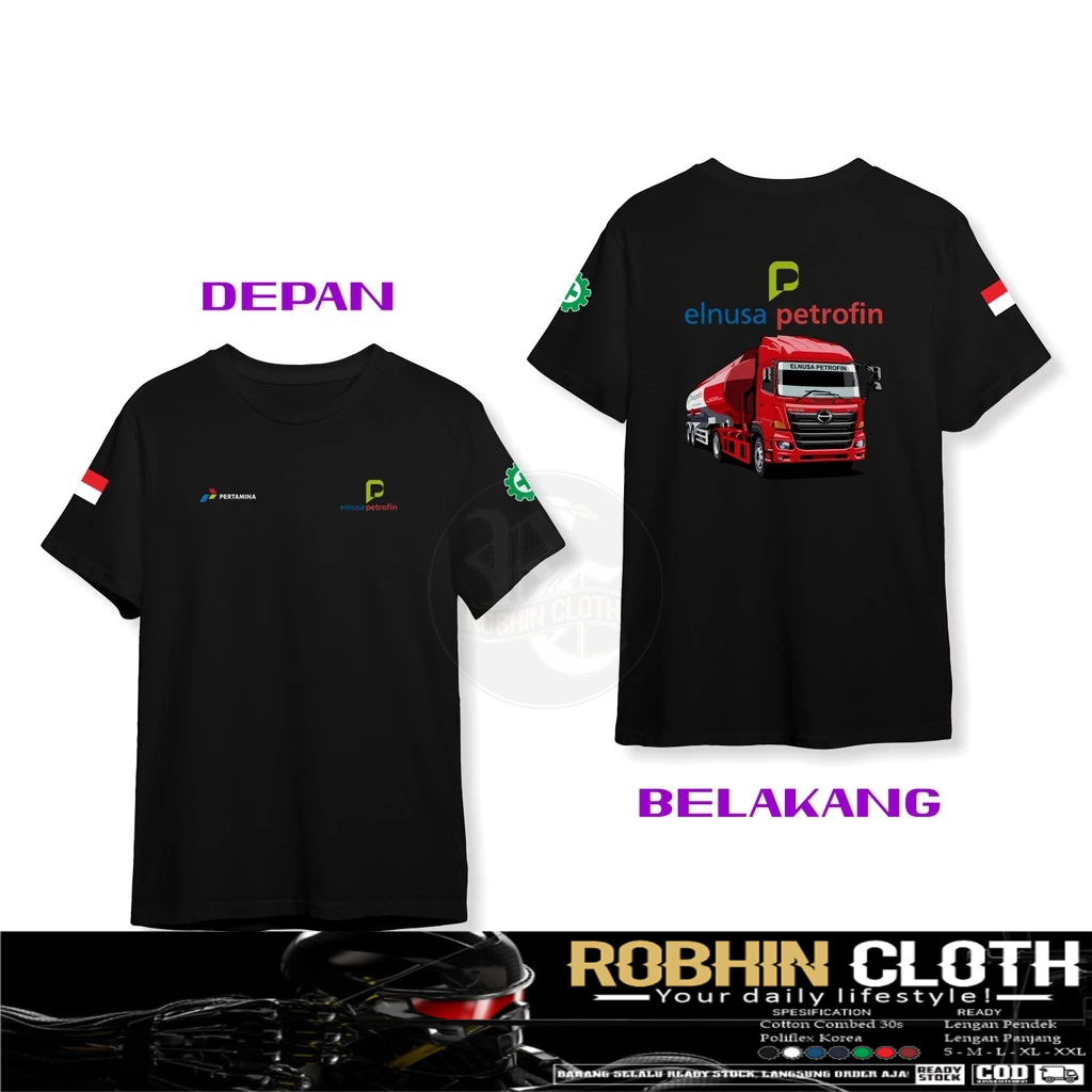 Kaos Baju Truk Tangki Hino Elnusa Petrofin Logo DB Kaos Distro