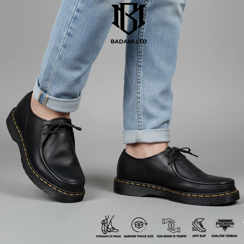 Sepatu Kulit Asli Pria DOCMART Sole Karet Anti Slip  - AXTONDOC