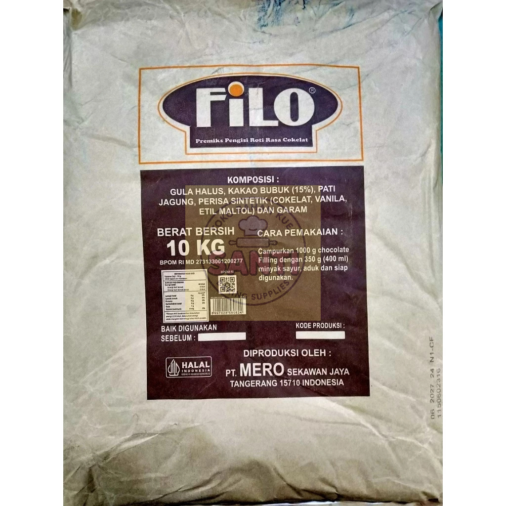 Filo | Coklat Bubuk manis / Selai Isian Roti | 10 Kg [ZAK]