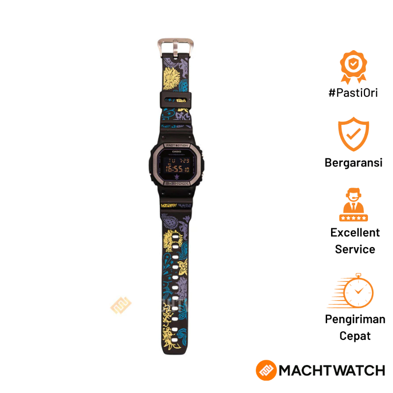 Jam Tangan Pria Casio G-Shock x Converse Tokyo DW-5600UE-1JF 10th Anniversary Paisley Pattern Rubber