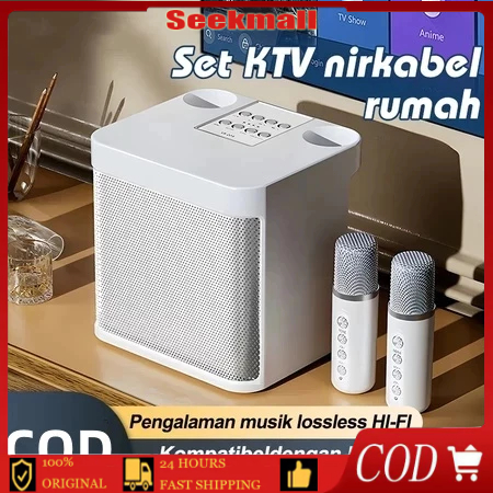 Speaker Bluetooth Karaoke 2 Mic Wireless Outdoor Party Ktv YS-203 Voice Karaoke Speaker Bluetooth 5.
