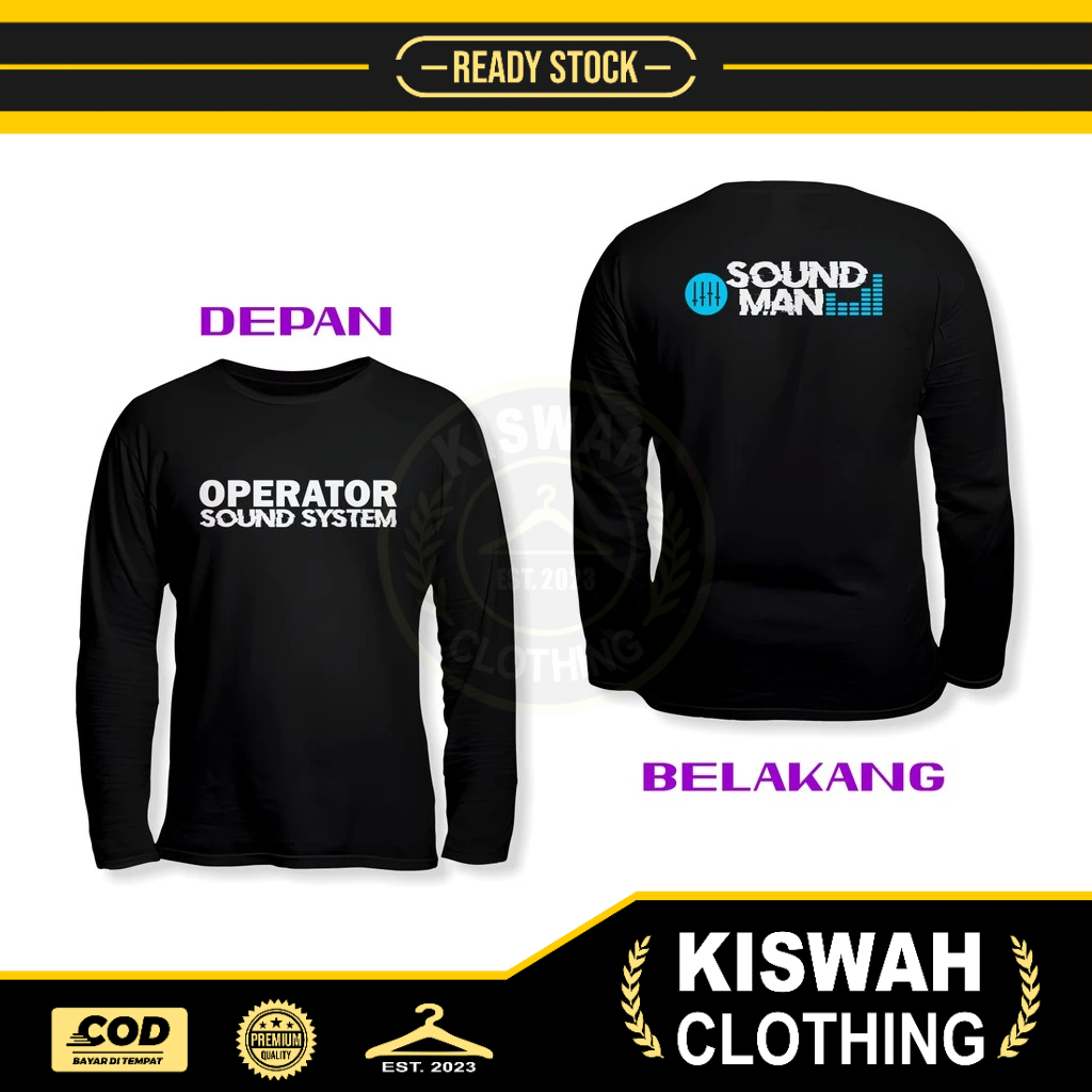 Kaos Tshirt Sound Man Operator Sound System DB Lengan Panjang Baju Musik