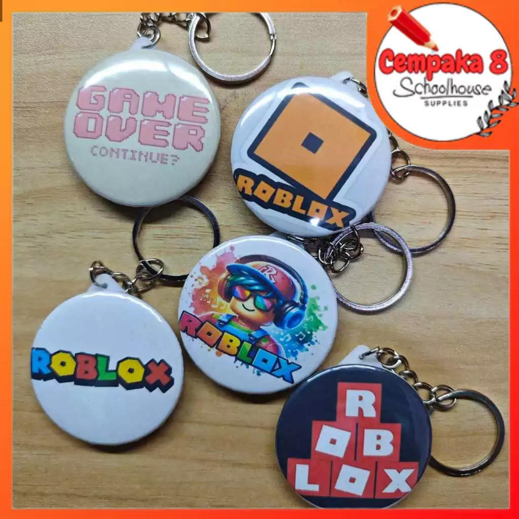 Gantungan Kunci Ganci & Pin Bros 4,4 CM Bulat Peniti Tas Totebag ROBLOX Roblox Game Gaming Viral - S