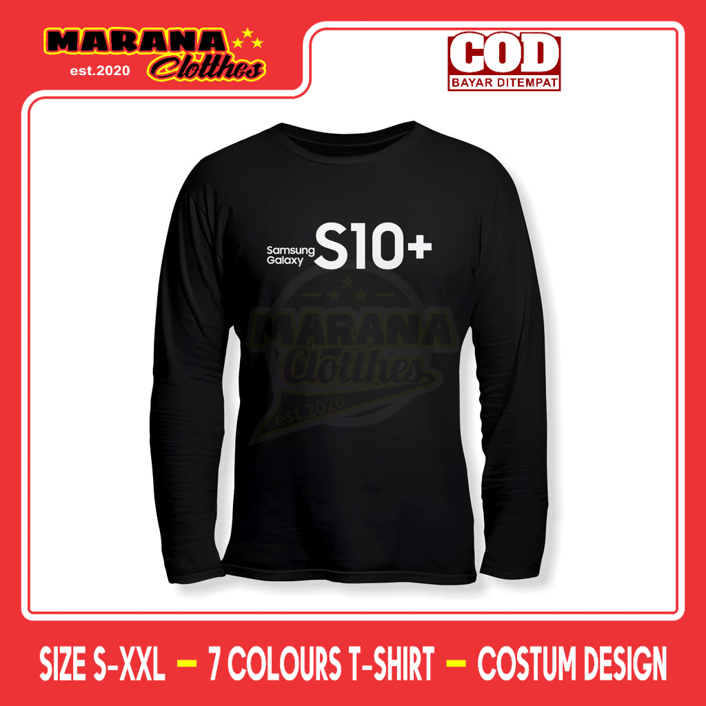 Kaos Samsung Galaxy S10+ Lengan Panjang Baju Perusahaan