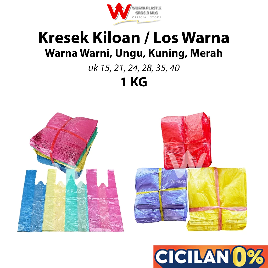 [PROMO] Aneka Kresek Kiloan (WARNA WARNI) ( 15 21 24 28 35 40 ) --- 1KG @Ikat | merah kuning ungu 1 