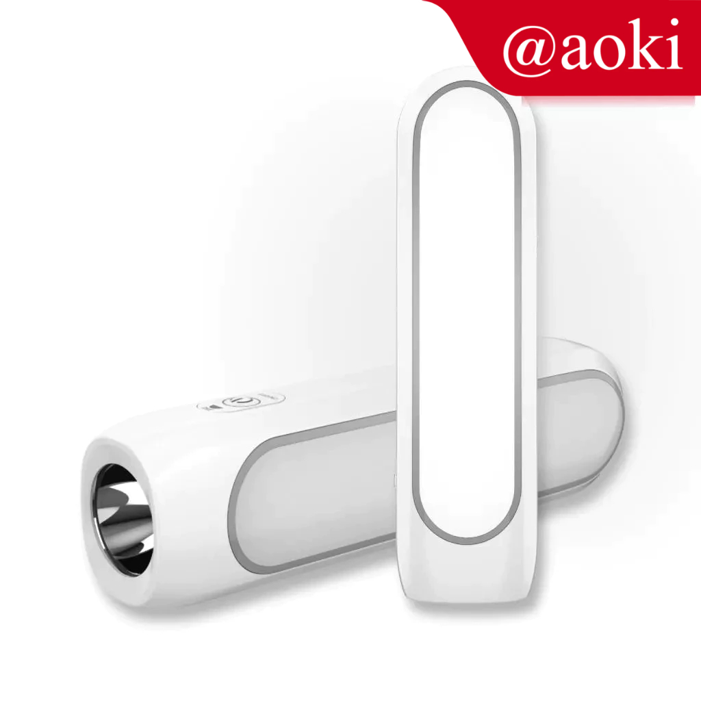 AOKI Senter Multifungsi Lampu Darurat & Lampu Samping Portabel Modern, Pengisian Cepat USB