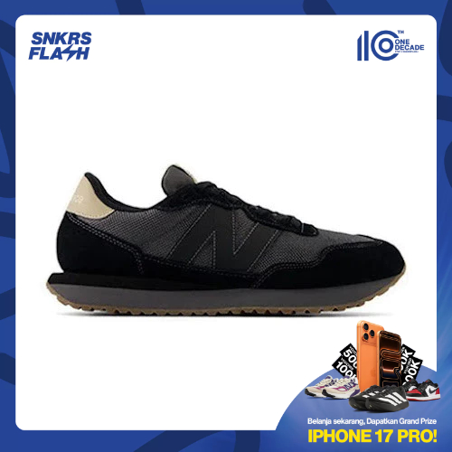 NEW BALANCE 237 Black Grey Sepatu Sneakers Pria - MS237LOB - Size 40.5