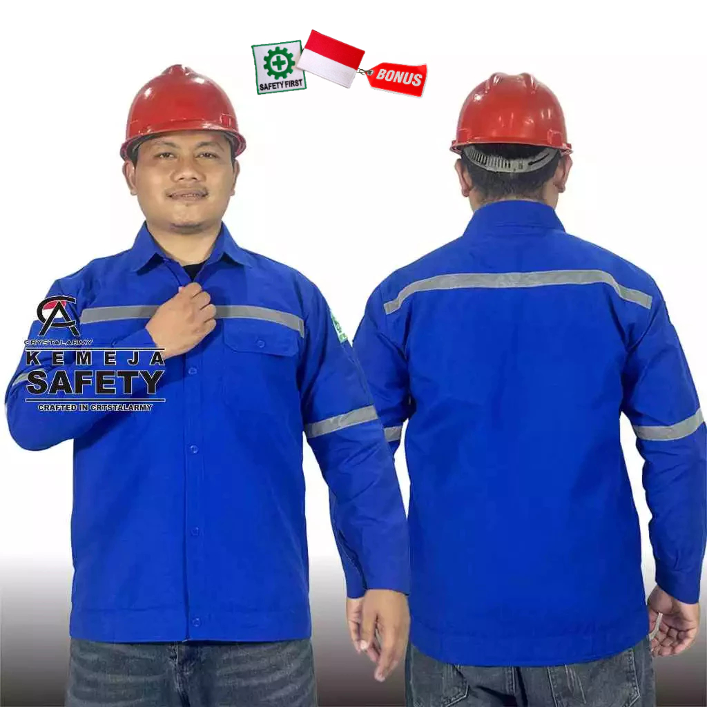 Grosir Wearpack Safety Kemeja Lengan Panjang Bigsize / Seragam Baju kemeja Safety Kerja Jumbo