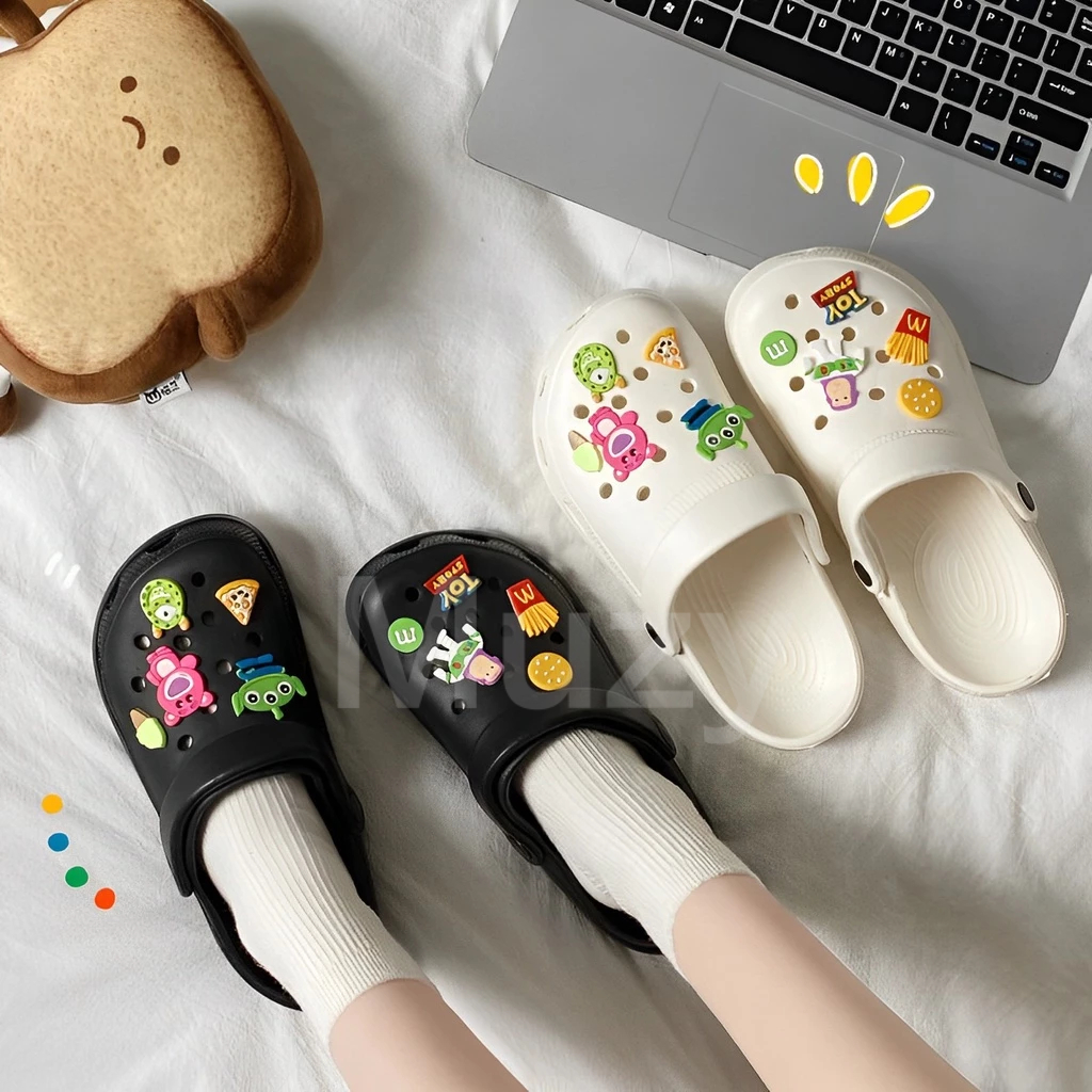 HOT PRODUCT Muzy Sandal Lubang Sandal Wanita Sandal Rumah Sandal Tali Belakang Sandal Slop Wanita