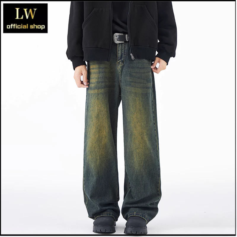 Jeans Pria Wide Leg Loose Fit Retro || Celana Jeans Pria Wide Leg Stylish