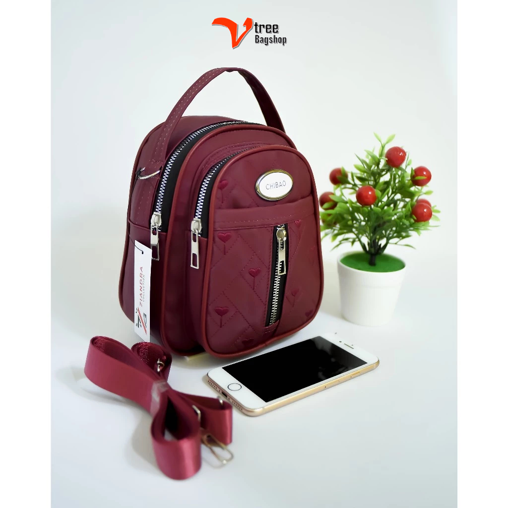 Tas ransel Chibao tas 3in1 wanita kekinian/Tas selempang wanita