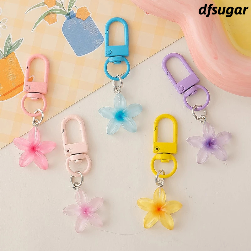 Gantungan Kunci Liontin Ponsel Bunga Kecil Transparan Liontin Casing Ponsel Lucu Dekorasi Casing Hea