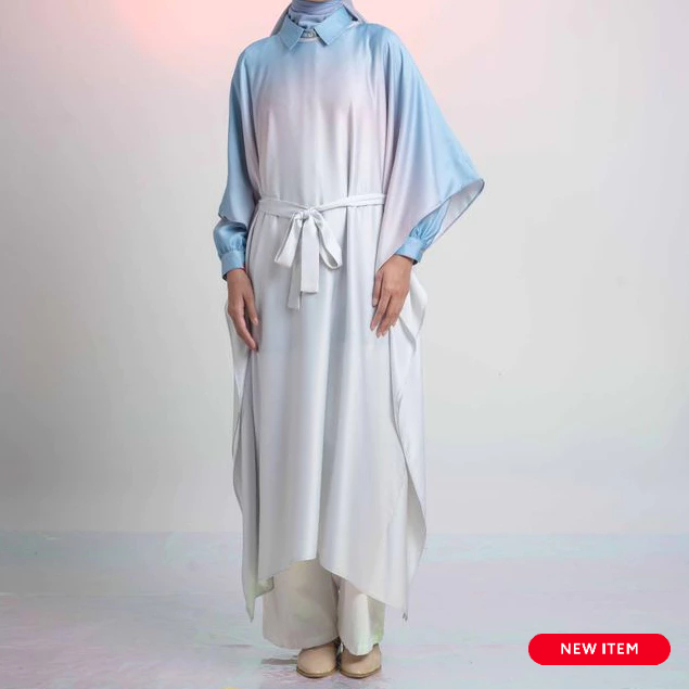 Dauky Dress Wanita Elegan L Dress Kaftan Ombre