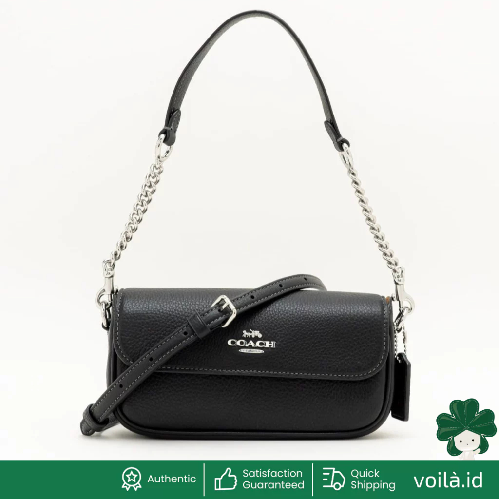 Hailey Flap Bag Leather Black