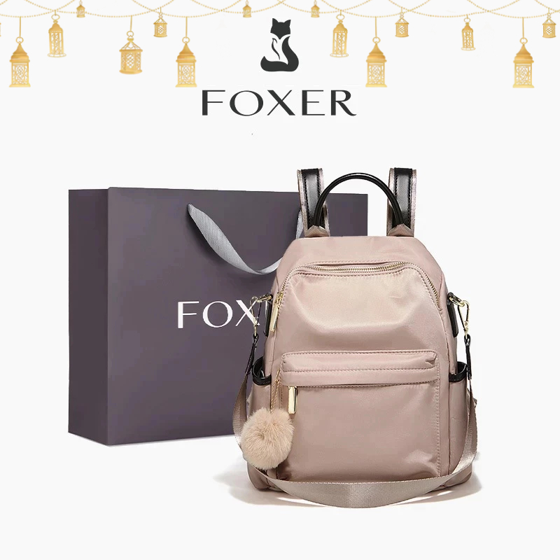 FOXER Tas Ransel Wanita Tas Sekolah Anti Air Tas Kuliah Ransel Traveling Wanita
