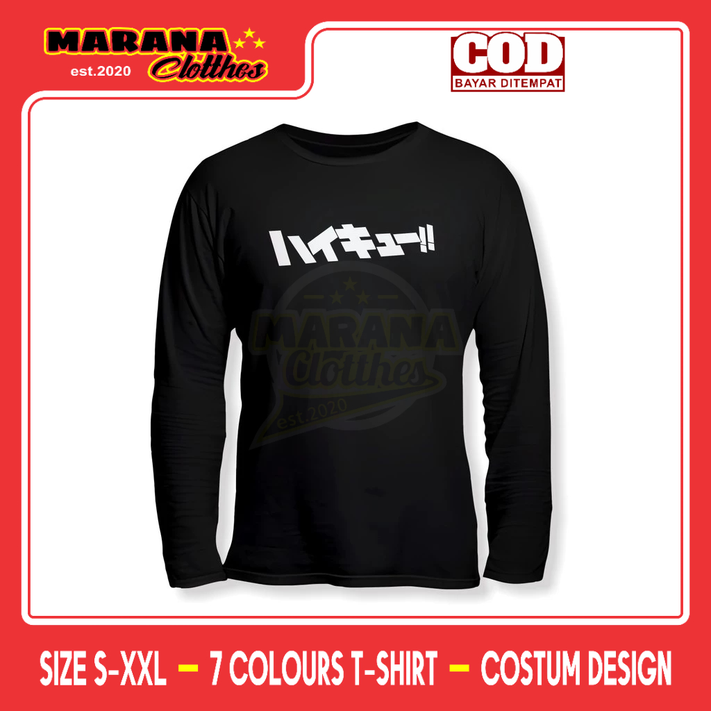 Kaos Haikyuu Logo Lengan Panjang Baju Anime