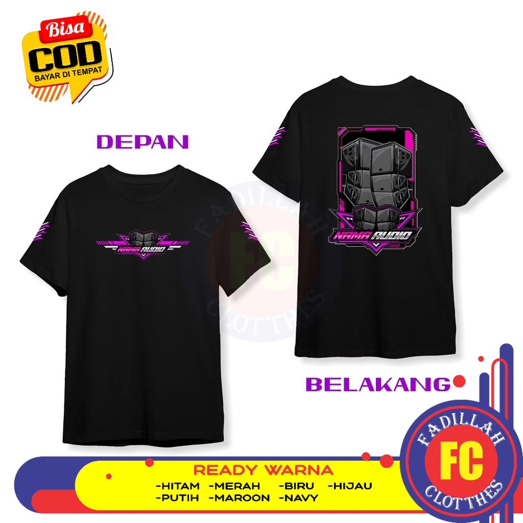 Baju Kaos Sound System Desain Sound Gantung Keren Ungu Gratis Nama Audio DB Kaos Distro
