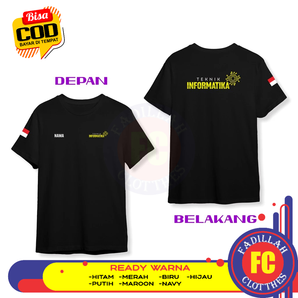Baju Kaos Teknik Informatika V2 Gratis Nama Kamu DB Kaos Distro