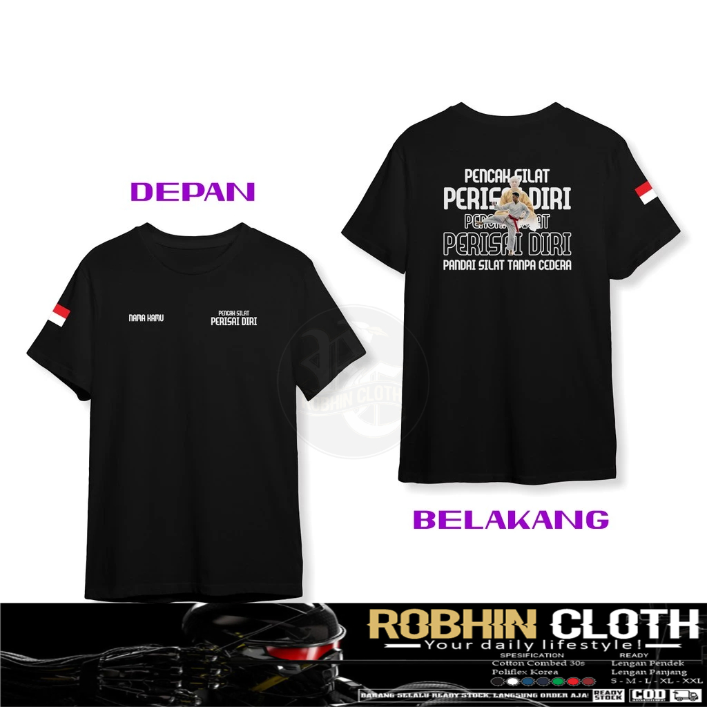 Kaos Baju Pencak Silat Perisai Diri Gratis Nama DB Kaos Distro